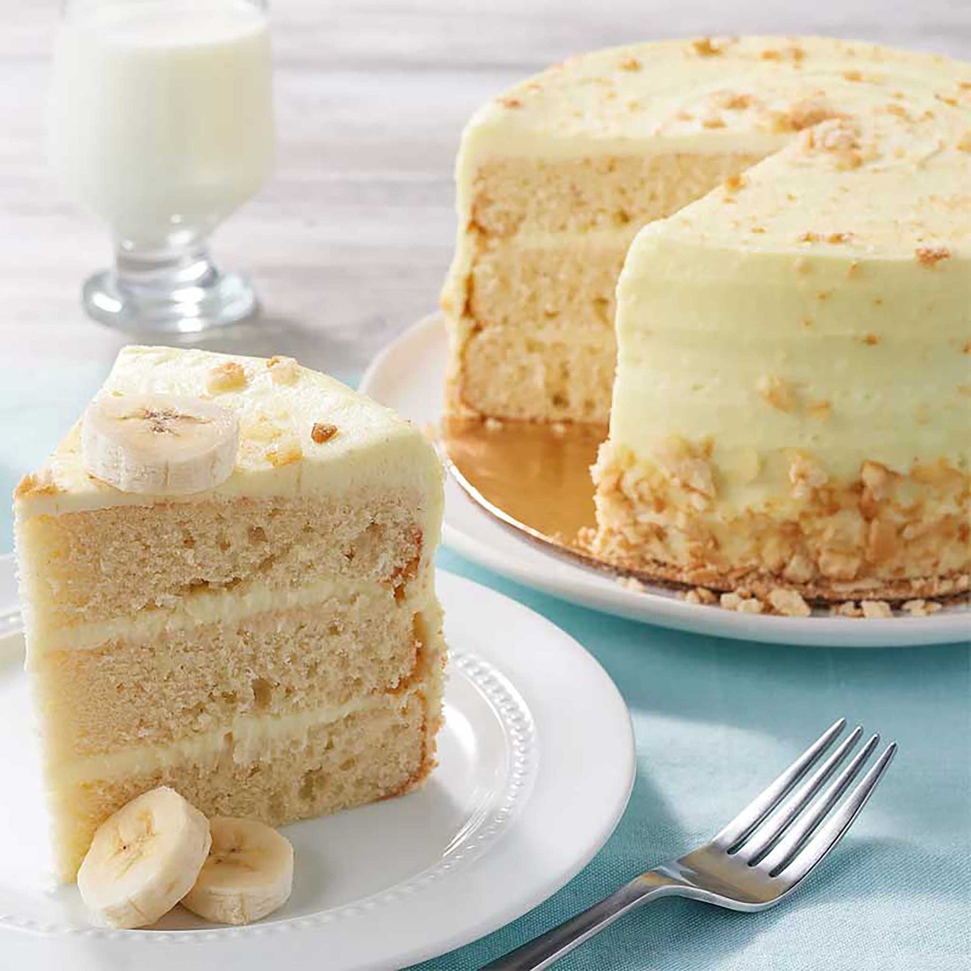 Slice of Banana Layer Cake