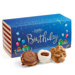 Our famous pralines, hand-swirled milk chocolate gophers and light and airy Southern pecan divinity delivered in a birthday themed box