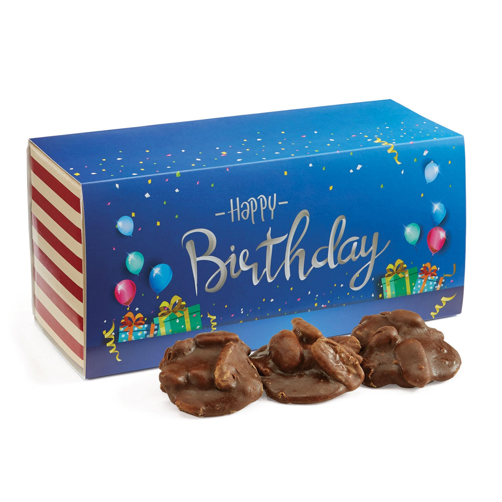 Southern favorites are packaged in our iconic Savannah’s Candy Kitchen Signature Striped Box with a Birthday Themed Wrapper