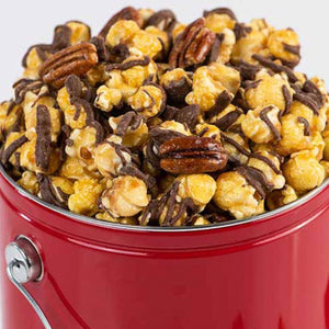 Chocolate Glazed Caramel Pecan Popcorn Tin