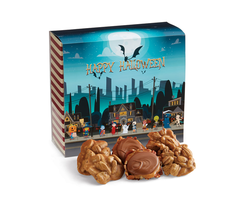 Original Pecan Pralines & Gophers Duo in a Halloween Themed Gift Box