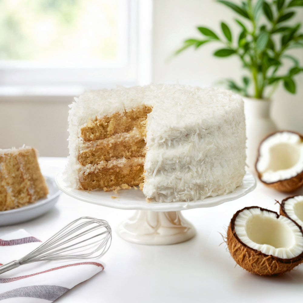 Spring Season Classic Coconut Layer Cake