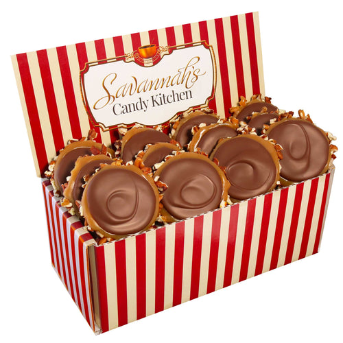 12 Milk Chocolate Turtles in a Signature Striped Box