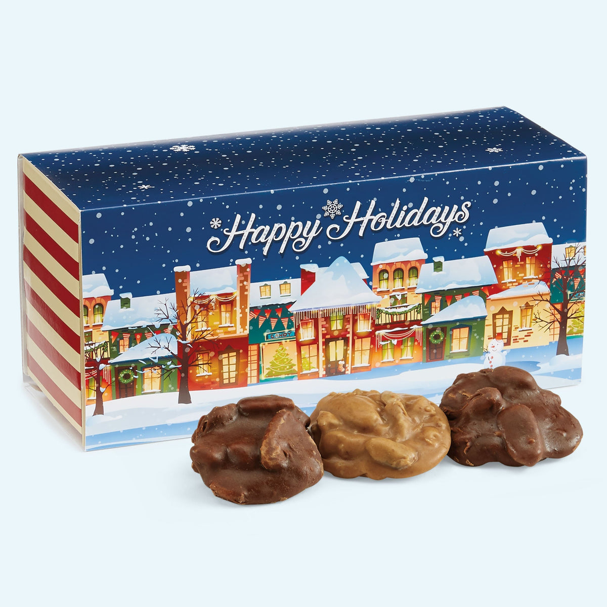 Assorted Pralines in a Happy Holidays Gift Box