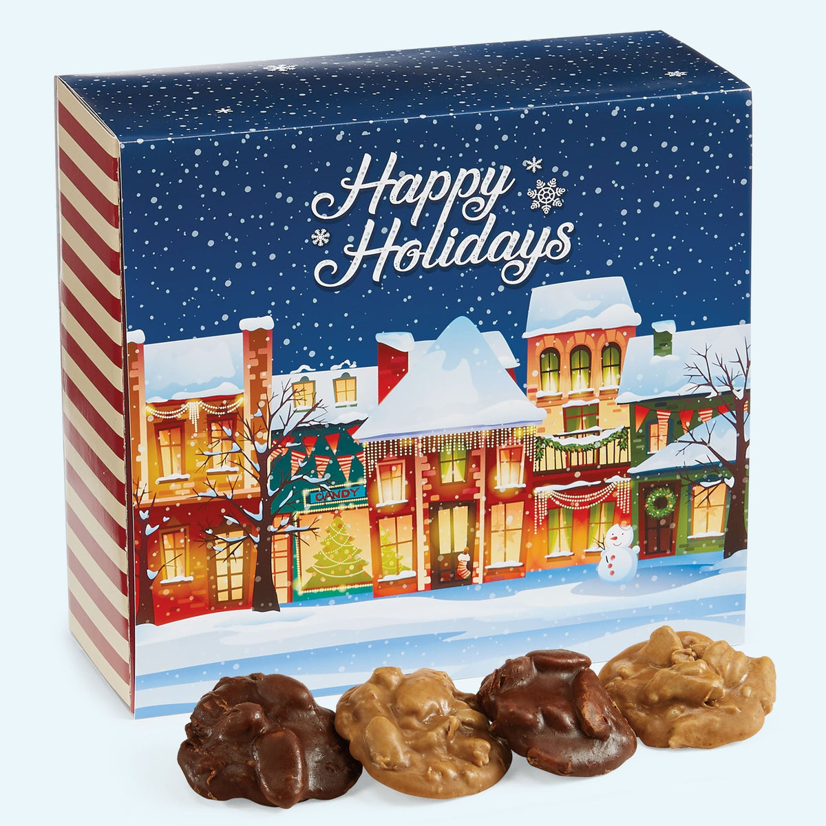 Assorted Pralines in a Happy Holidays Gift Box