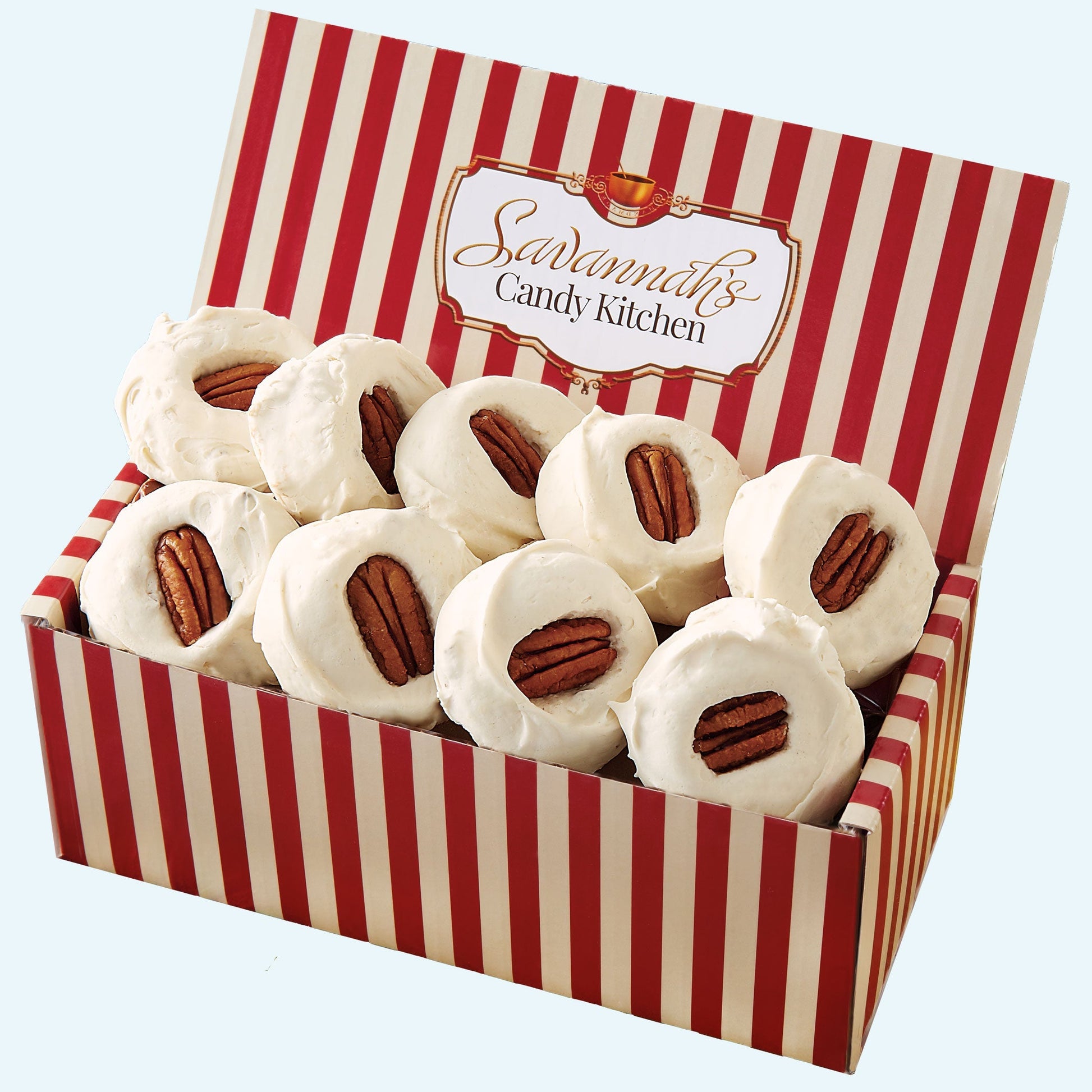 18 Piece Pecan Divinity in a Signature Striped Box