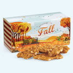 Old Fashioned Peanut Brittle in a Fall Themed Gift Box