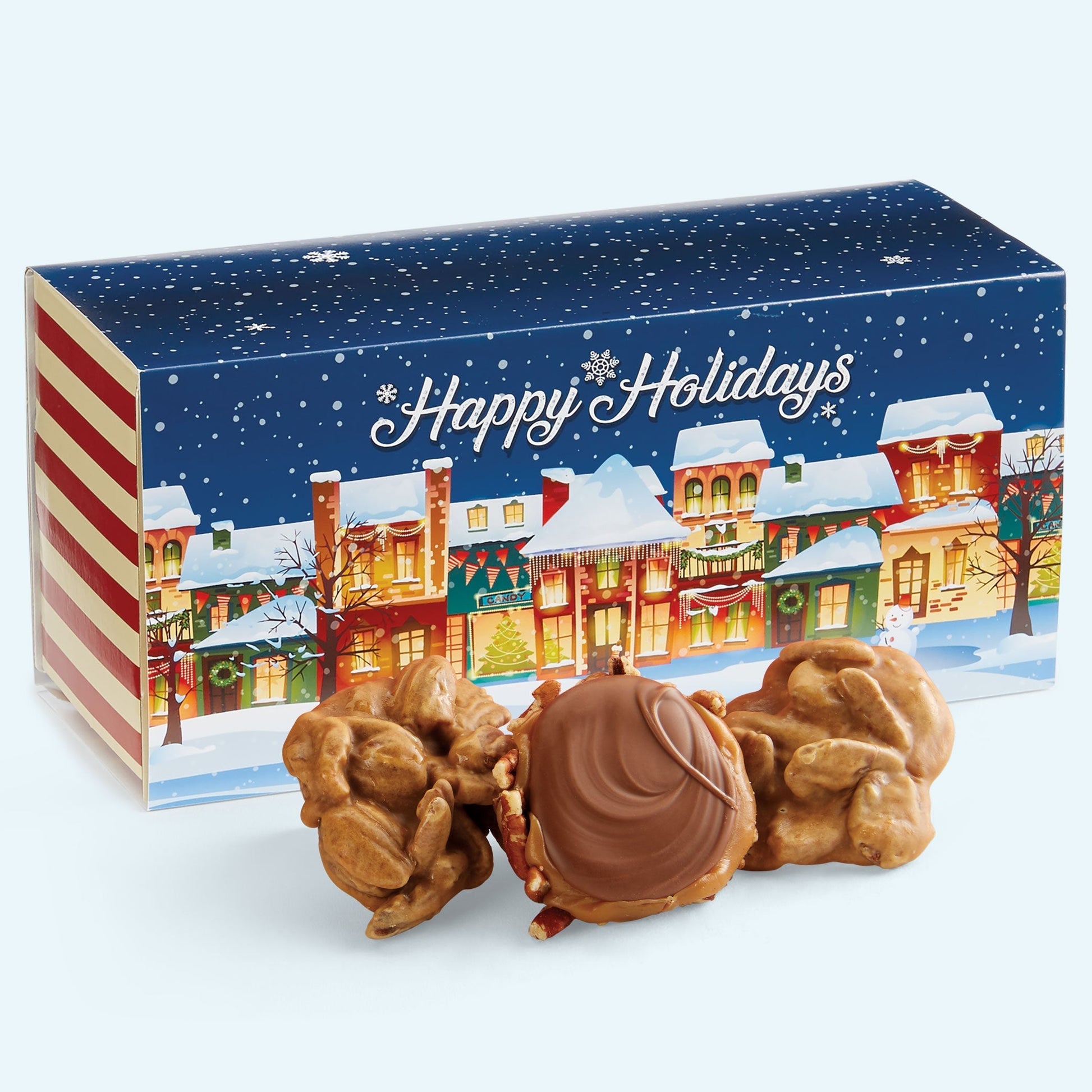 Original Pralines & Gophers Duo in a Happy Holidays Gift Box
