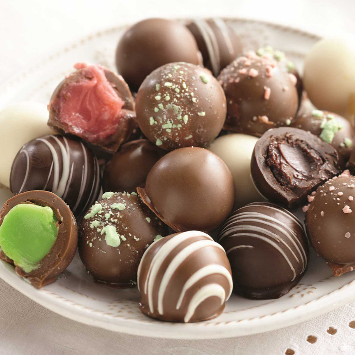 Assorted Truffles on a Plate